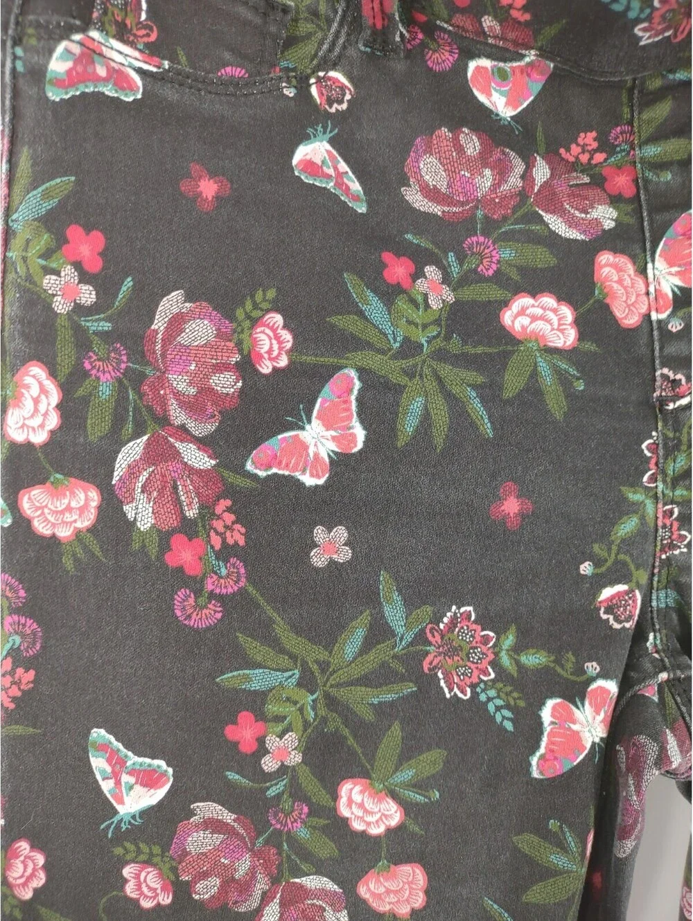 Wonder Nation Girls Extra Large 14-16 Floral Jeans Skinny 087